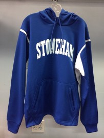 SportTek Tech Fleece Colorblock Hooded Sweatshirt (Stoneham on front - Spartan Head on back)