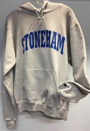 Champion Adult 9 oz. Double Dry Eco Pullover Hood (Stoneham on front - Spartan Head on back) Colors: Light Steel (Grey), Royal, Navy & Black