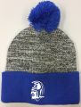 STC41 - Sport-Tek Heather Pom Pom Beanie with Solid Band - Available with embroidered Spartan Head, OR "S" Logo on cuff. 