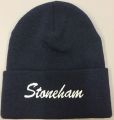 CP90 - Port & Co. Knit Hat w/Embroidered Logo - Available in Navy & Royal (Stoneham embroidered on cuff)